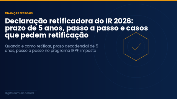 Declaração retificadora do IR 2026: prazo de 5 anos, passo a passo e casos que pedem retificação