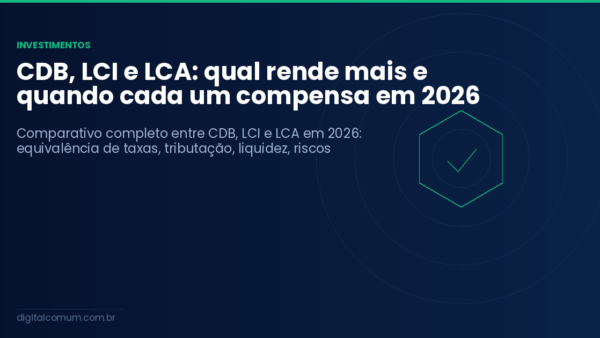 CDB, LCI e LCA: qual rende mais e quando cada um compensa em 2026