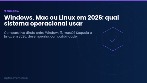 Windows, Mac ou Linux em 2026: qual sistema operacional usar