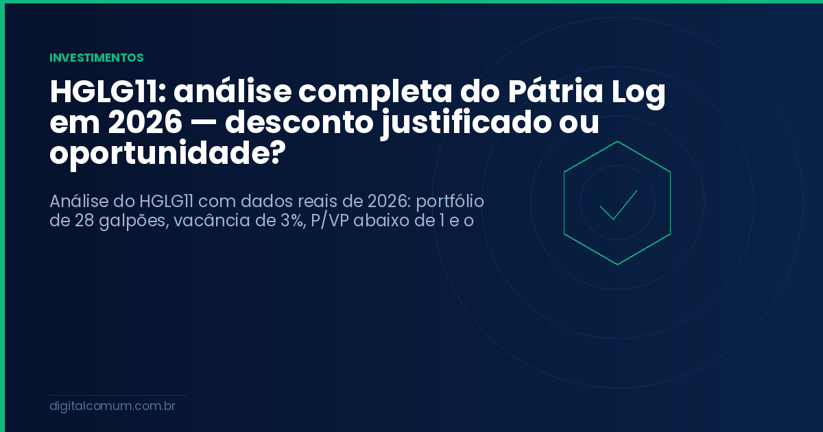 HGLG11: análise completa do Pátria Log em 2026 — desconto justificado ou oportunidade?