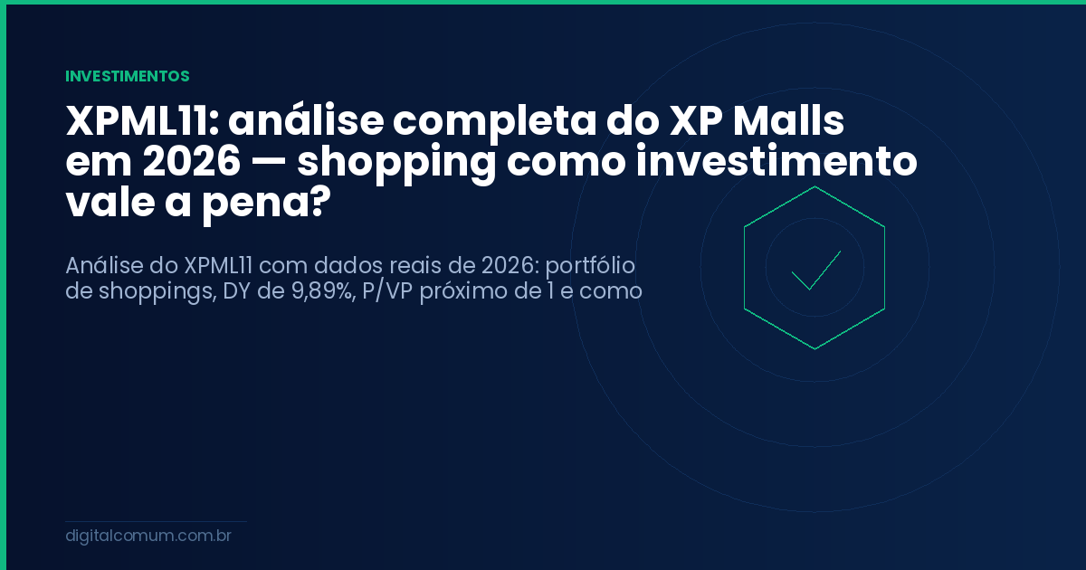 XPML11: análise completa do XP Malls em 2026 — shopping como investimento vale a pena?