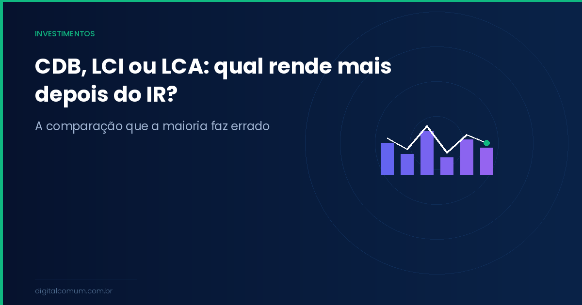 CDB, LCI e LCA: qual rende mais e quando cada um compensa em 2026