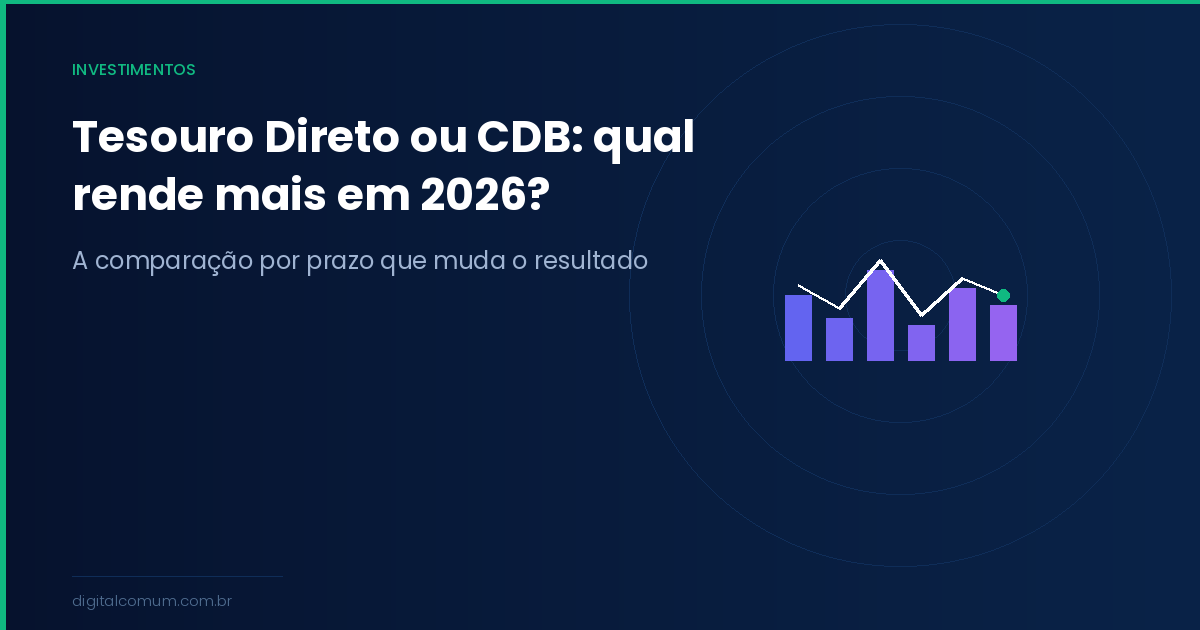 Tesouro Direto ou CDB: qual rende mais em 2026?