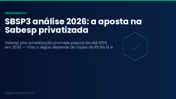SBSP3 análise 2026: a aposta na Sabesp privatizada