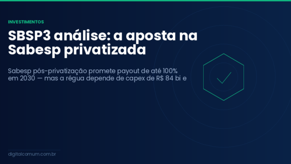 SBSP3 análise: a aposta na Sabesp privatizada