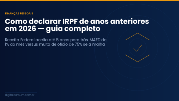 Como declarar IRPF de anos anteriores em 2026 — guia completo