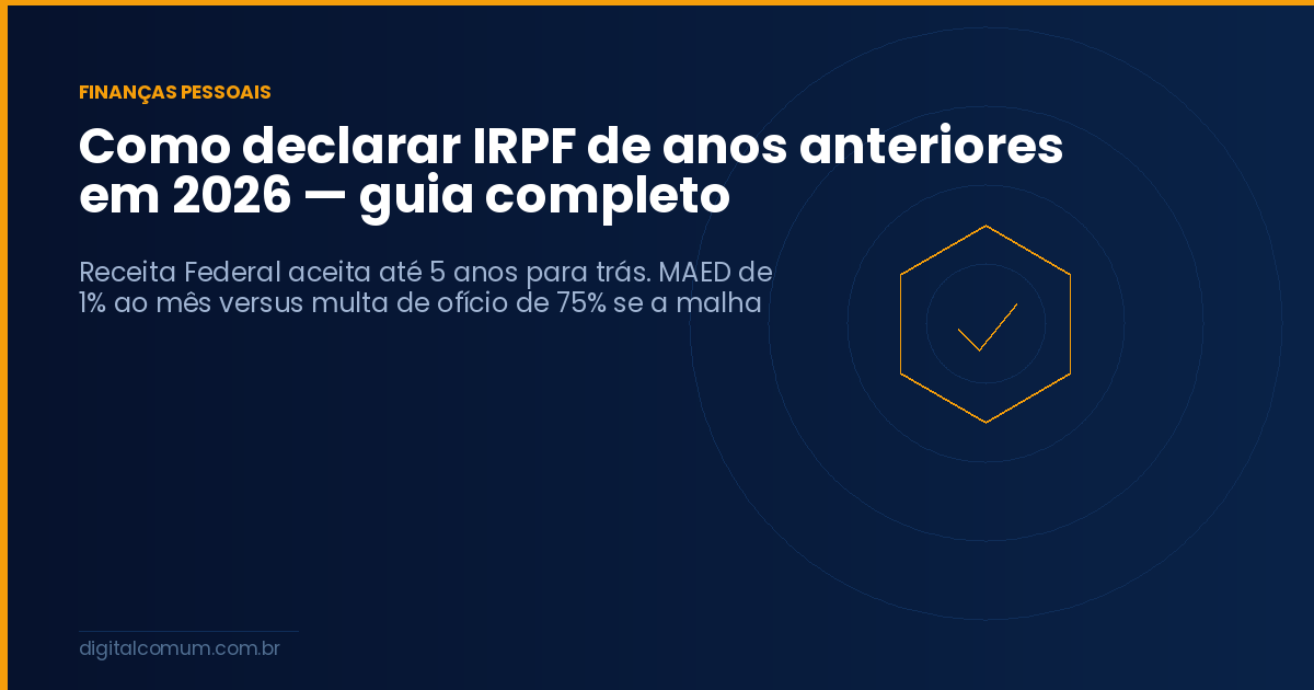 Como declarar IRPF de anos anteriores em 2026 — guia completo